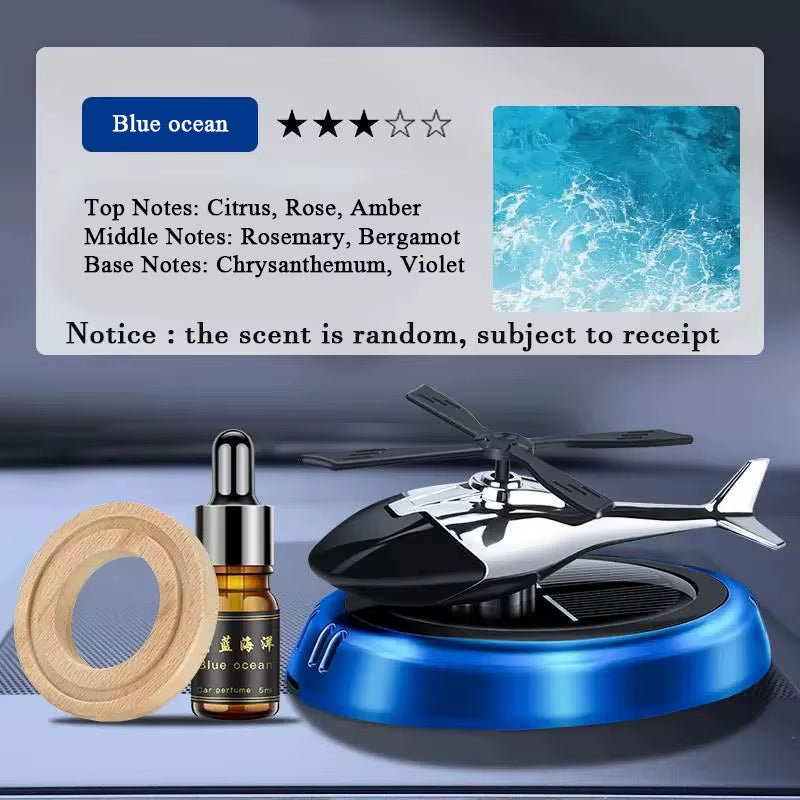 Car Air Freshener Helicopter Solar Rotating Aroma Diffuser Automotive Interior Decorative Accessorie Universal