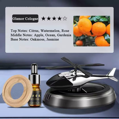 Car Air Freshener Helicopter Solar Rotating Aroma Diffuser Automotive Interior Decorative Accessorie Universal