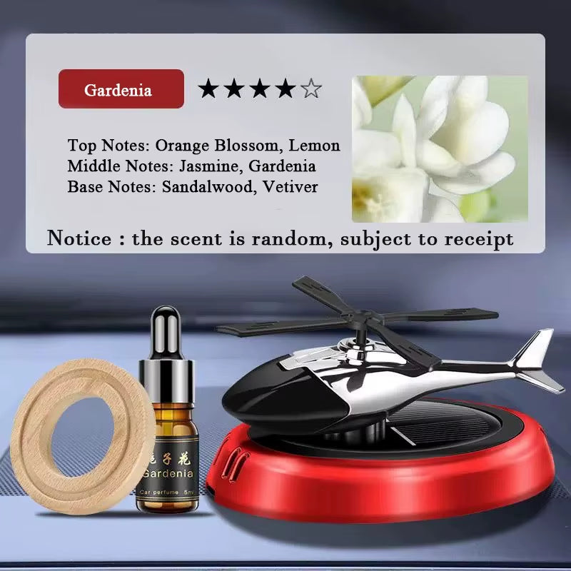Car Air Freshener Helicopter Solar Rotating Aroma Diffuser Automotive Interior Decorative Accessorie Universal